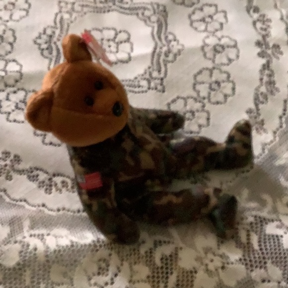 TY Beanie Hero bear camouflage w/ patch bd 3/12/2003 hang tag still on. - Picture 2 of 10